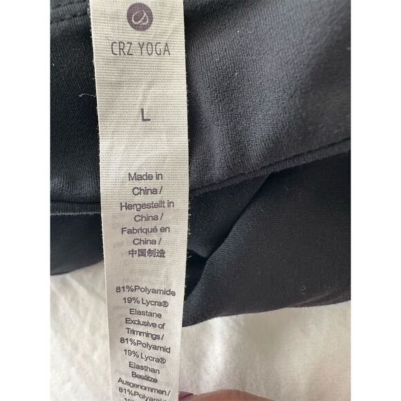 CRZ Yoga Women's Black Sports Bra Size L Medium Support Activewear - Picture 3 of 3